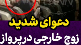 فیلم درگیری شدید یک زوج خارجی در پرواز کیش به تهران