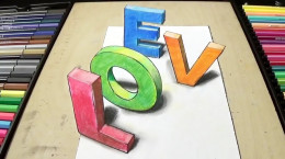 ویدیو آموزش کشیدن نقاشی سه بعدی کلمه love (دوستت دارم)