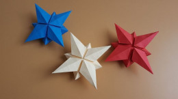 ساخت اوریگامی یا کاردستی ستاره ۳ بعدی با کاغذ