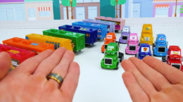 آموزش رنگ ها با کامیون های رنگی به انگلیسی برای کودکان پسر