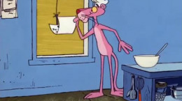 انیمیشن قدیمی پلنگ صورتی این قسمت : کار در کافه