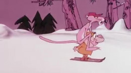 انیمیشن قدیمی و خنده دار اسکی بازی پلنگ صورتی