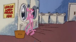 انیمیشن قدیمی پلنگ صورتی در لباسشویی