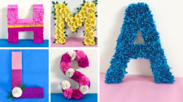 آموزش ساخت حروف سه بعدی گلدار برای دکوراسیون کودکان