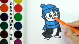 آموزش نقاشی به کودکان | مرحله به مرحله کشیدن نقاشی پنگوئن