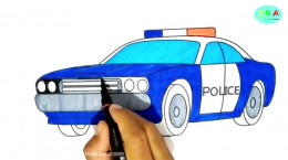 آموزش نقاشی به کودکان | این قسمت نقاشی ماشین پلیس