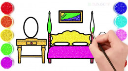 آموزش نقاشی به کودکان | مرحله به مرحله کشیدن نقاشی اتاق خواب