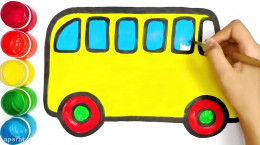 آموزش نقاشی به کودکان | این قسمت نقاشی اتوبوس مدرسه