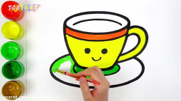 آموزش نقاشی به کودکان | این قسمت نقاشی فنجان بچگانه