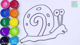 آموزش نقاشی به کودکان | این قسمت نقاشی حلزون باب اسفنجی