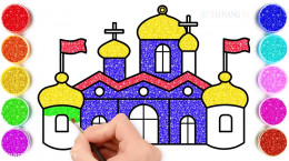 آموزش نقاشی به کودکان | این قسمت نقاشی قلعه زیبای رنگارنگ