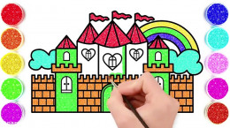 آموزش نقاشی به کودکان | این قسمت نقاشی قلعه رنگارنگ و زیبا