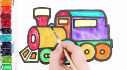 آموزش نقاشی به کودکان | این قسمت نقاشی لوکوموتیو قطار