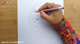 آموزش نقاشی به کودکان | این قسمت نقاشی دختر گیتارزن