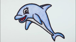 آموزش نقاشی به کودکان | این قسمت نقاشی دلفین