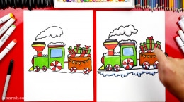 آموزش نقاشی به کودکان | این قسمت نقاشی قطار کریسمس