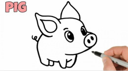 آموزش نقاشی به کودکان | این قسمت نقاشی بچه خوک
