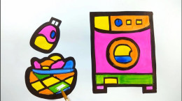 آموزش نقاشی به کودکان | این قسمت نقاشی ماشین لباسشویی