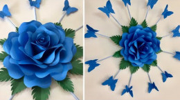 آموزش ساخت گل کاغذی بزرگ زیبا برای تزئین و دکور خانه