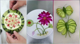 آموزش ۲۰ مدل تزیین بشقاب میوه و سبزیجات