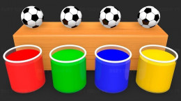 انیمیشن توپ های فوتبال و رنگ های جادویی برای کودکان یکسال به بالا
