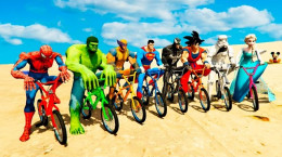 انیمیشن مسابقه دوچرخه سواری بن تن و مرد عنکبوتی همراه ابرقهرمانان