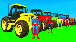 انیمیشن هالک همراه مرد عنکبوتی و  ابرقهرمانان در مزرعه تراکتورها