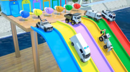 انیمیشن آموزش رنگ ها با ماشین و سرسره های رنگی برای کودکان مهد