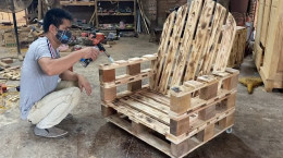 ایده های نجاری جالب و ساخت صندلی با جعبه های چوبی