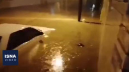 فیلم وضعیت یک خیابان در اهواز پس از بارش شدید