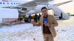 فیلم خروج هواپیما ایرباس از باند در کرمانشاه