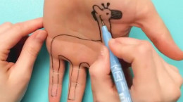 آموزش تصویری نقاشی روی انگشت دست با خودکار