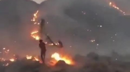 آتش سوزی گسترده در ارتفاعات کوه شب
