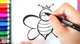 نقاشی زنبور کودکانه و نقاشی پروانه کودکانه