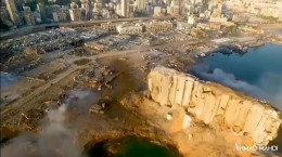 تصاویر هوایی از بندر بیروت بعد از انفجار