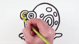آموزش نقاشی حلزون باب اسفنجی برای کودکان