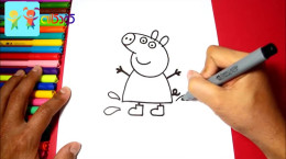 آموزش نقاشی به کودکان | این قسمت نقاشی بابا خوکه