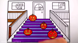 آموزش نقاشی به کودکان | این قسمت نقاشی خانه هالووینی