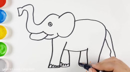 آموزش نقاشی به کودکان | این قسمت نقاشی فیل بامزه