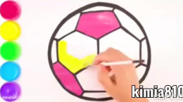 آموزش نقاشی به کودکان | این قسمت نقاشی توپ فوتبال رنگارنگ