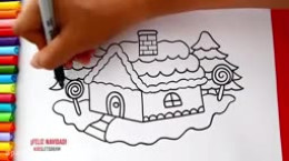آموزش نقاشی به کودکان | این قسمت نقاشی خانه برفی