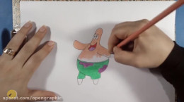 آموزش نقاشی به کودکان | این قسمت نقاشی شخصیت کارتونی پاتریک