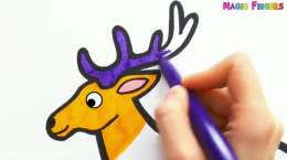 آموزش نقاشی به کودکان | این قسمت نقاشی گوزن رنگارنگ