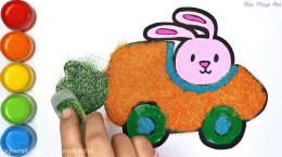 آموزش نقاشی به کودکان | این قسمت نقاشی خرگوش با ماشین هویجی