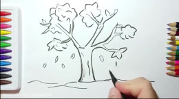 آموزش نقاشی به کودکان | این قسمت نقاشی درخت پاییزی