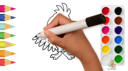 آموزش نقاشی به کودکان | این قسمت نقاشی طوطی کارتونی
