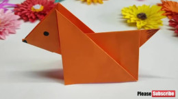ساخت کاردستی سگ با کاغذ اوریگامی