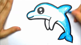 آموزش نقاشی دلفین برای بچه ها