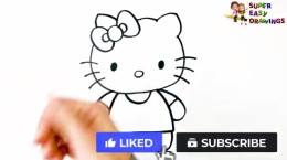 آموزش نقاشی کودکانه زیبا و ساده گربه کیتی