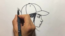 آموزش نقاشی کودکانه زیبا و ساده دختری با کلاه